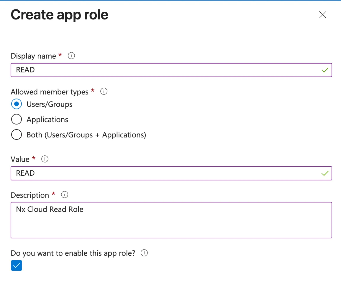 Create the READ app role
