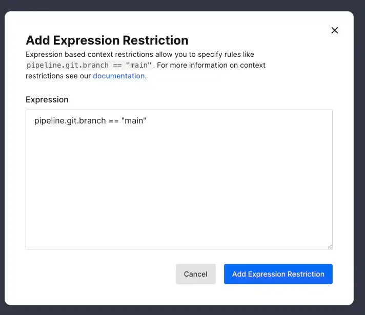 restrict context to protected branches
