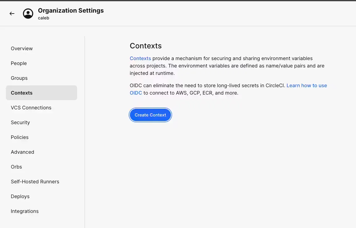 create a new context for protected environments
