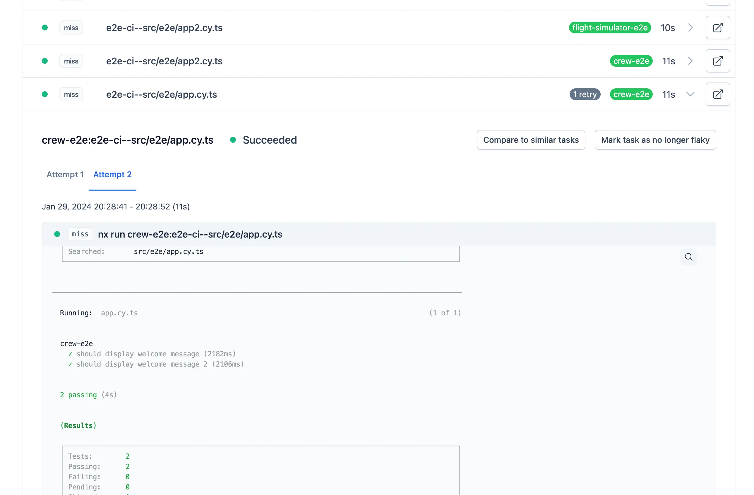 Flaky tasks in CI