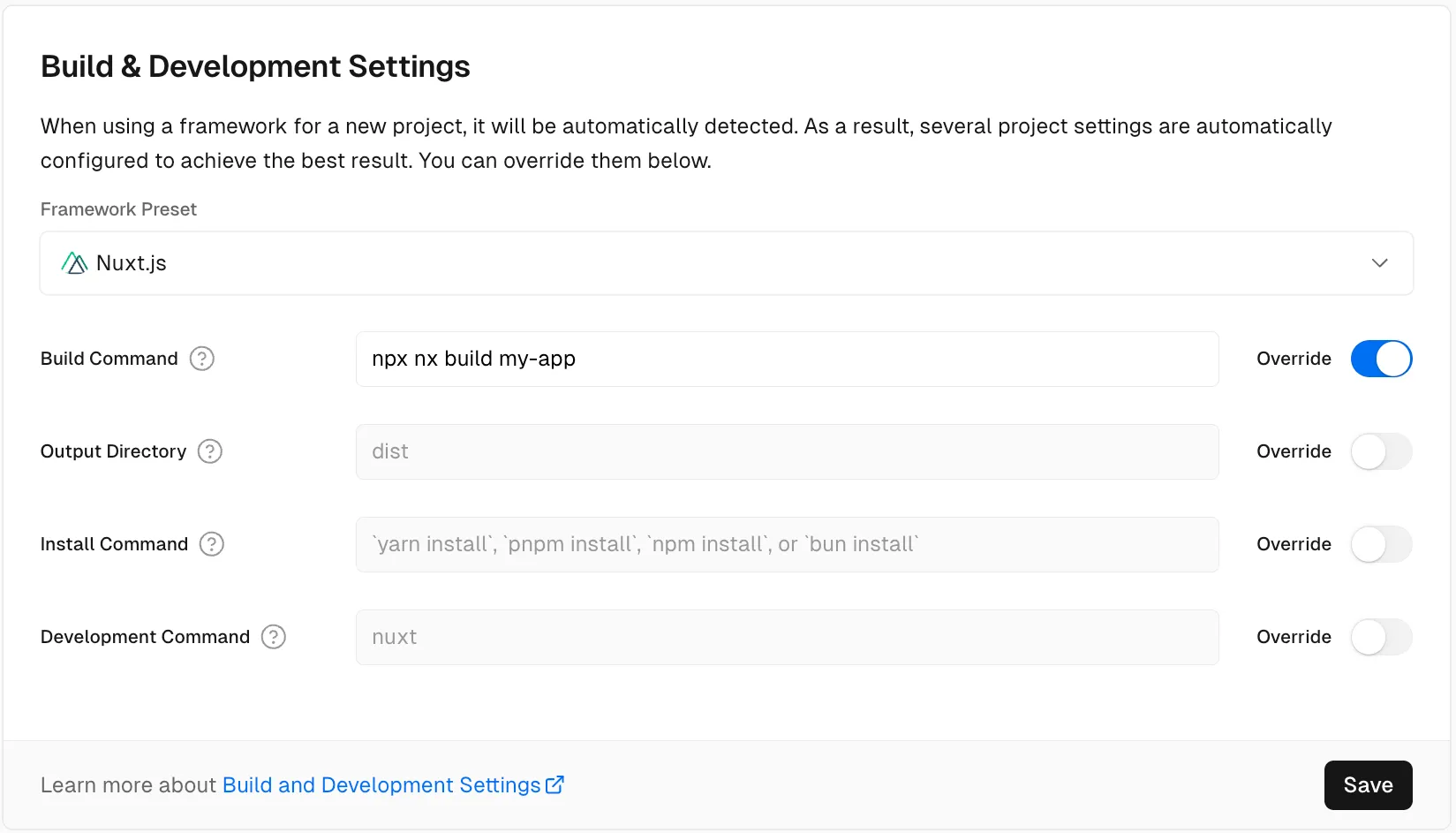 Existing Vercel Project