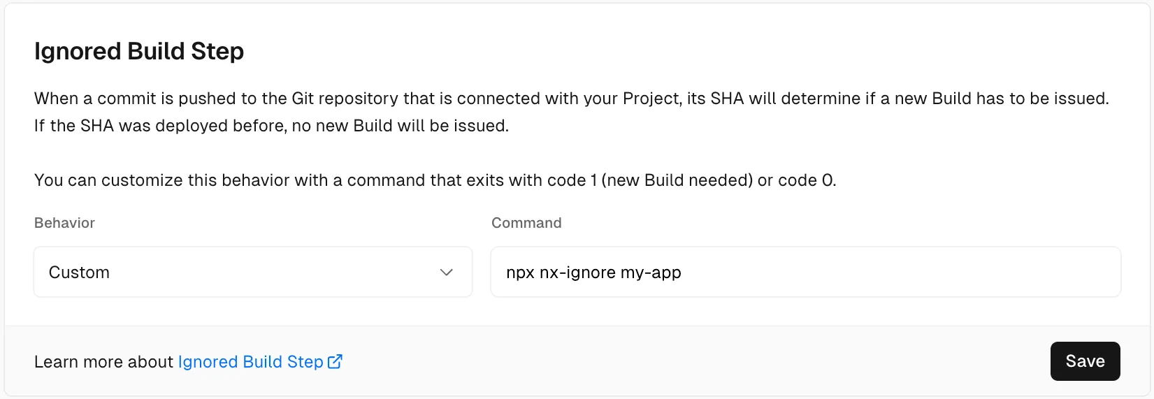 Ignore build step